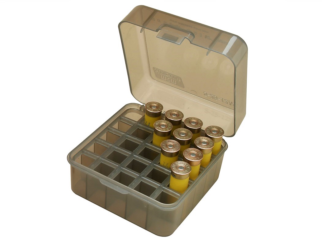 MTM S25-12M Ammo Box 12 Gauge CLEAR SMOKE content 25